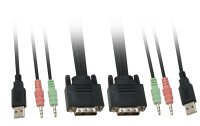 LevelOne 2-Port-Kabel-KVM-Switch, DVI, USB, Audio