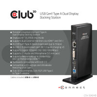 CLUB3D USB Gen1 Type A Dual Display Docking Station