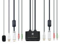 LevelOne 2-Port-Kabel-KVM-Switch, HDMI, USB