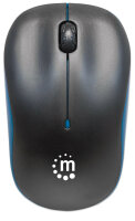 Manhattan Success Wireless Maus, USB, optisch, drei Tasten plus Mausrad, 1000 dpi, blau