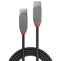 Lindy 36701 USB Kabel 0,5 m USB 2.0 USB A Schwarz, Grau