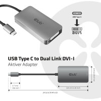 CLUB3D USB3.2 Gen1 Type-C to Dual Link DVI-D HDCP ON...