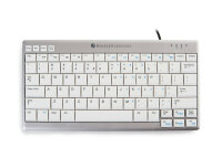 BakkerElkhuizen UltraBoard 950 Tastatur USB AZERTY Belgisch Silber, Weiß