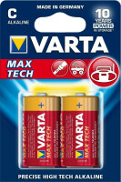 Varta MAX TECH 2x Alkaline C Einwegbatterie Alkali