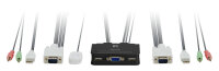 LevelOne 2-Port-Kabel-KVM-Switch, VGA, USB, Audio