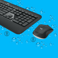 Logitech Advanced MK540 Tastatur Maus enthalten USB QWERTY Holländisch Schwarz, Weiß