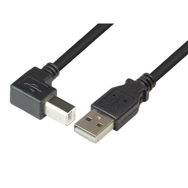 Techly ICOC U-AB-30-ANG USB Kabel 3 m USB 2.0 USB A USB B Schwarz