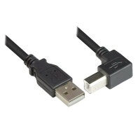 Techly ICOC U-AB-30-ANG USB Kabel 3 m USB 2.0 USB A USB B Schwarz