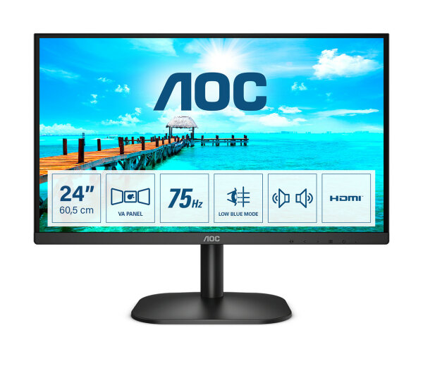 AOC B2 24B2XDAM LED display 60,5 cm (23.8 Zoll) 1920 x 1080 Pixel Full HD Schwarz