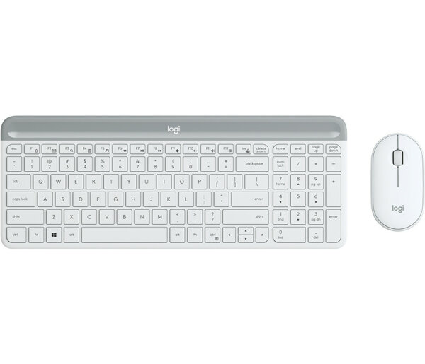 Logitech Slim Wireless Keyboard and Mouse Combo MK470 Tastatur USB QWERTZ Deutsch Weiß