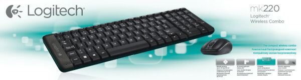 Logitech Wireless Combo MK220 Tastatur RF Wireless QWERTY Englisch Schwarz