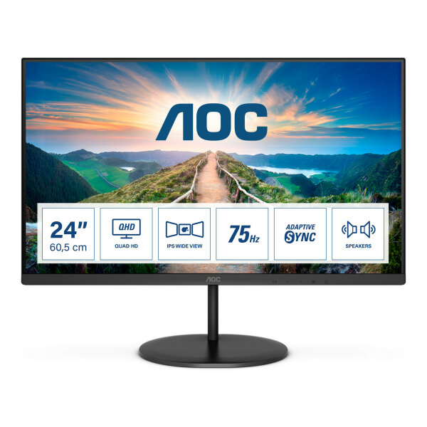 AOC V4 Q24V4EA LED display 60,5 cm (23.8 Zoll) 2560 x 1440 Pixel 2K Ultra HD Schwarz