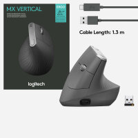Logitech MX Vertical Maus rechts RF Wireless + Bluetooth Optisch 4000 DPI