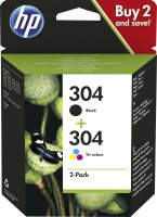 HP 304 2er-Pack Schwarz/Cyan/Magenta/Gelb Original...