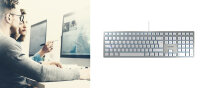 CHERRY KC 6000 SLIM für MAC Kabelgebundene Tastatur, Silber/ Weiß, USB (QWERTZ - DE)