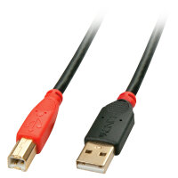 Lindy 42761 USB Kabel 10 m USB 2.0 USB A USB B Schwarz, Rot